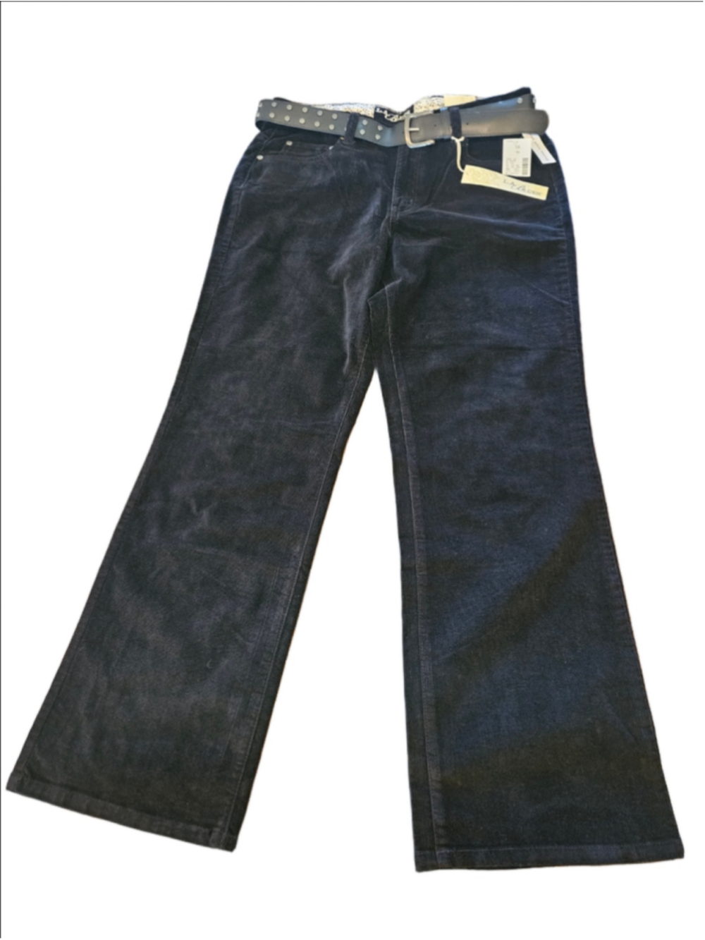 Women's L.A. Blues Vintage NWT Black Corduroy Boot Cut Pants Size 16, 32" Inseam
